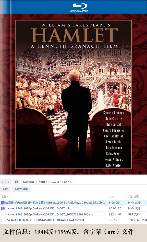 哈姆雷特(1948版.1996版.高清+字幕)（特权VIP、至尊VIP免费下载）第1页